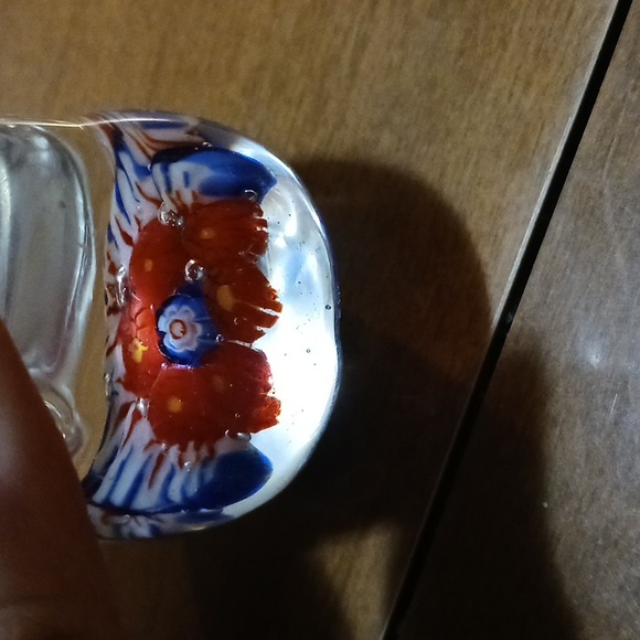 Cat Paperweight Glass Feline Decor Murano Style Solid Collectible Millifiori - Picture 2 of 8